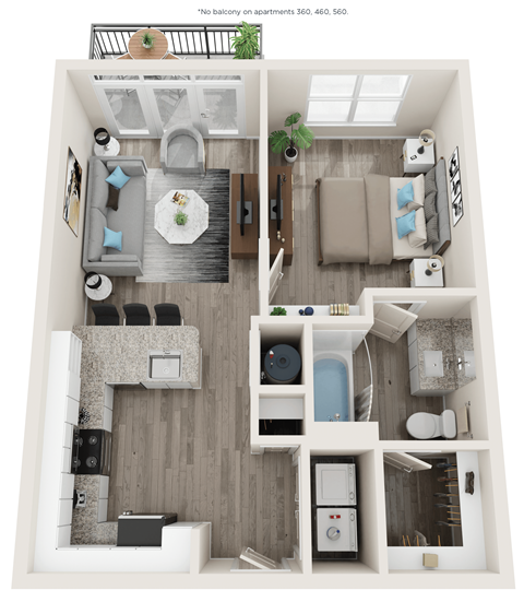 A3 Floor Plan at Link Apartments® Linden, Chapel Hill, North Carolina